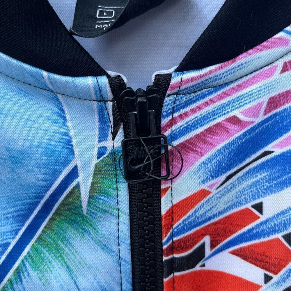 Nike Tropical Floral Print Athletic Bomber Jacket L - Picture 5 of 6